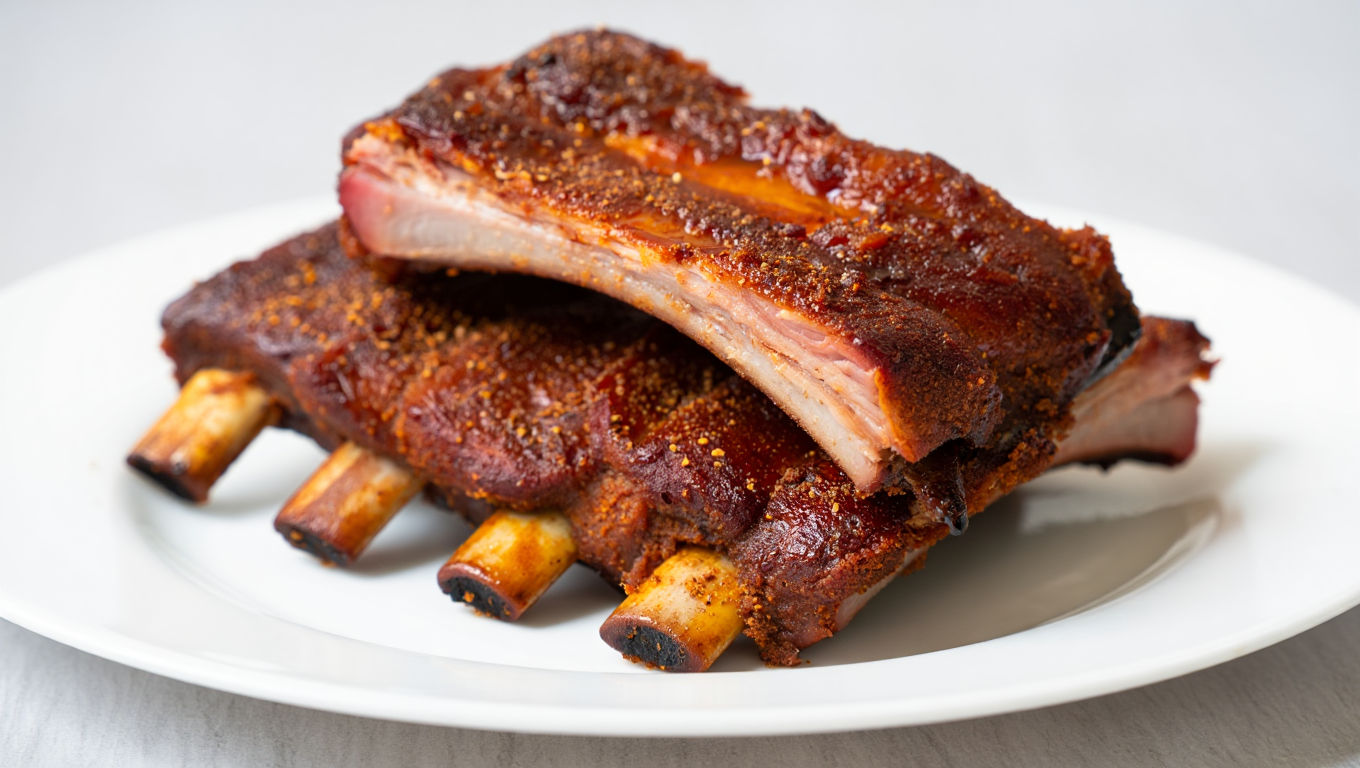 Air-Fried BBQ Baby Back Ribs with Homemade Spice Rub