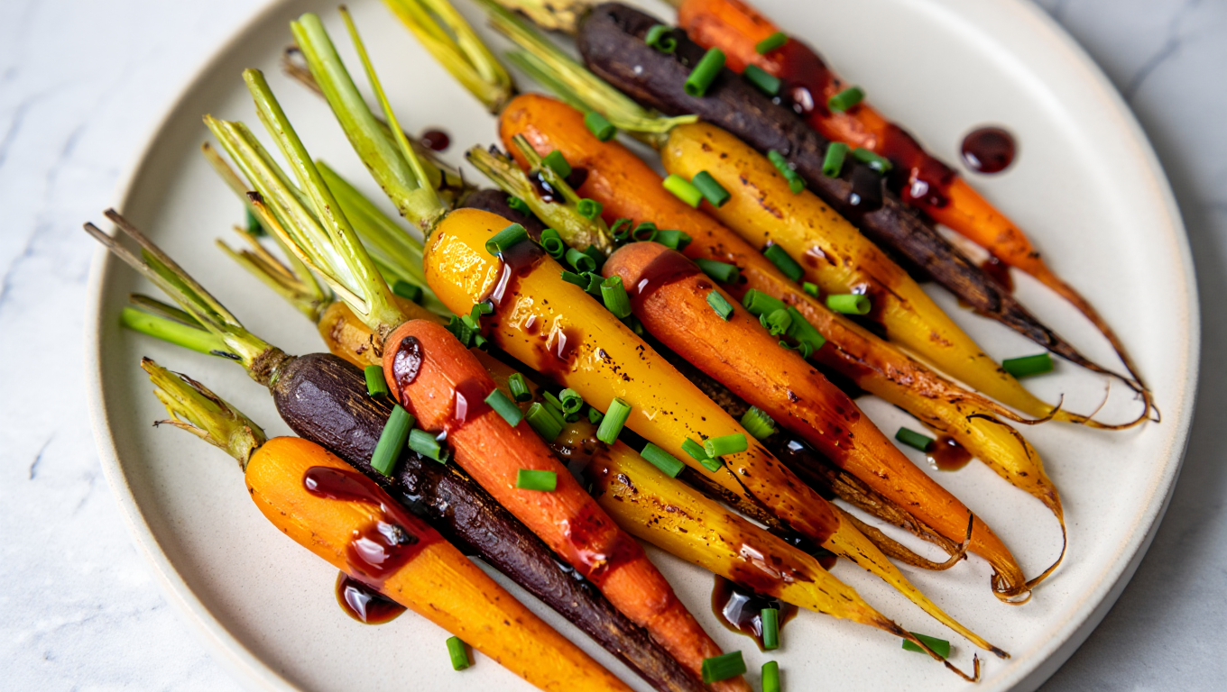 Air-Fried Carrots with Balsamic Glaze and Chives