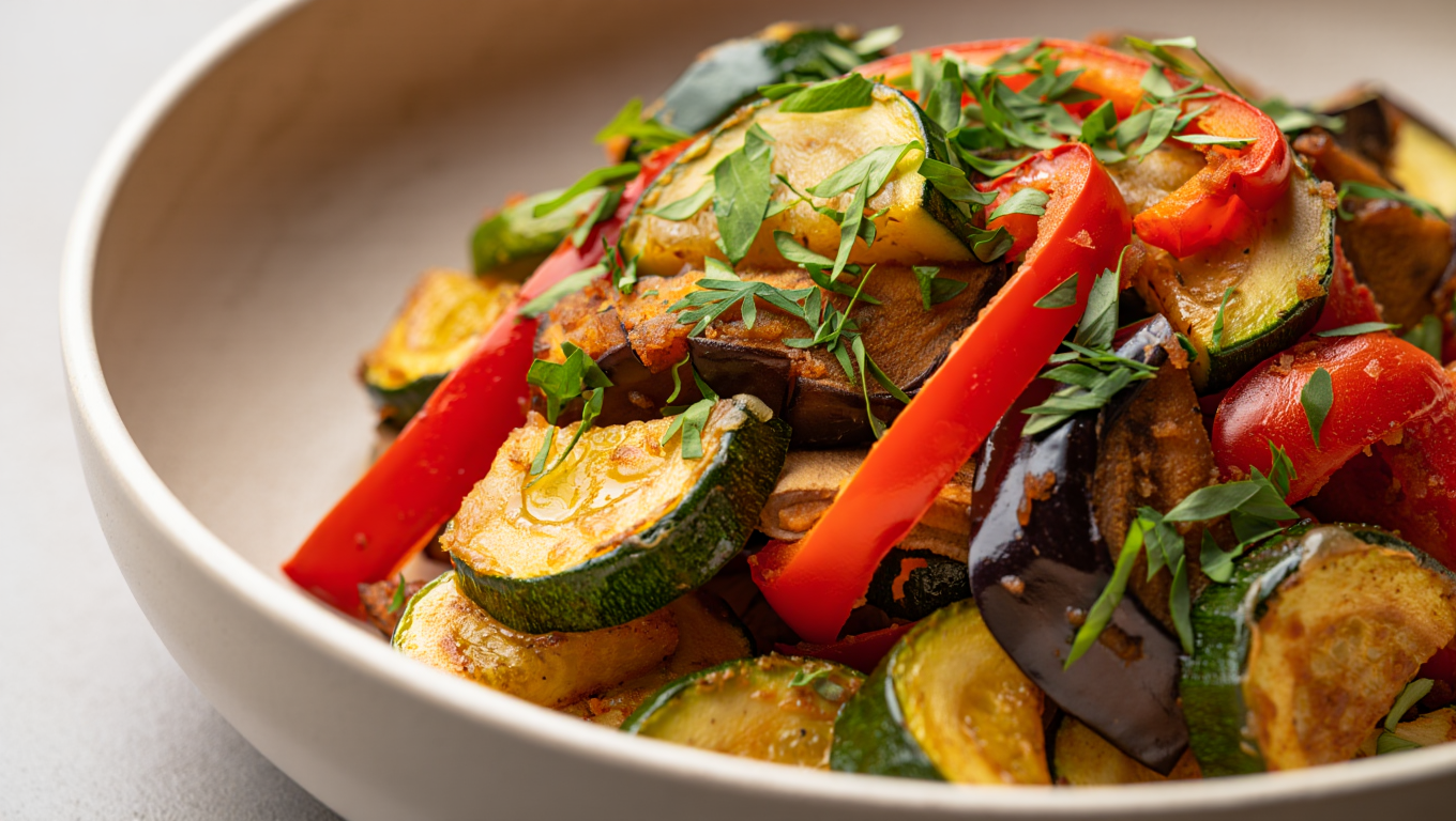 Air-Fried Italian-Style Ratatouille with Fresh Herbs