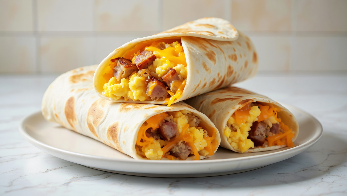 Air Fryer Breakfast Burritos