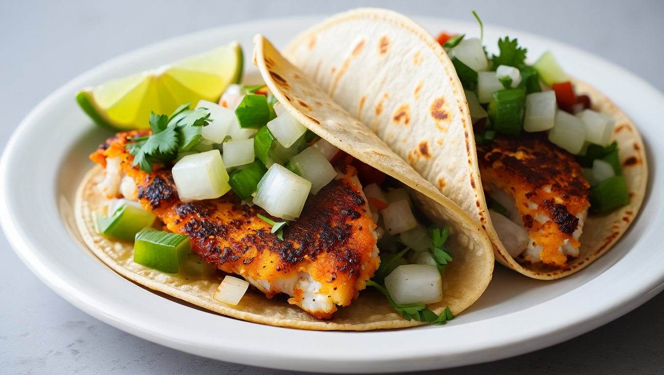 Air Fryer Crispy Blackened Fish Tacos