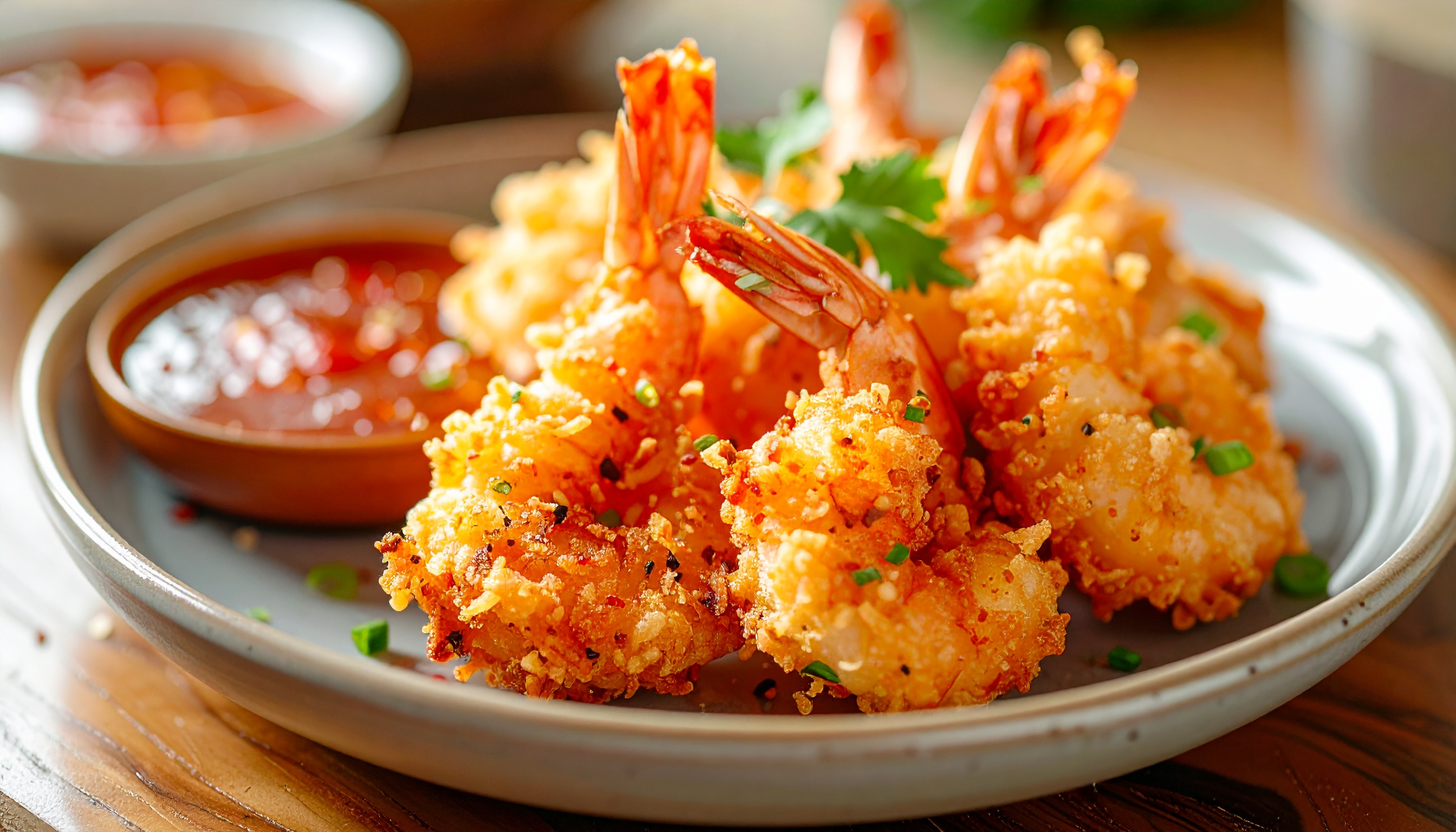 Air Fryer Crispy Shrimp Tempura with Sweet Chili Sauce