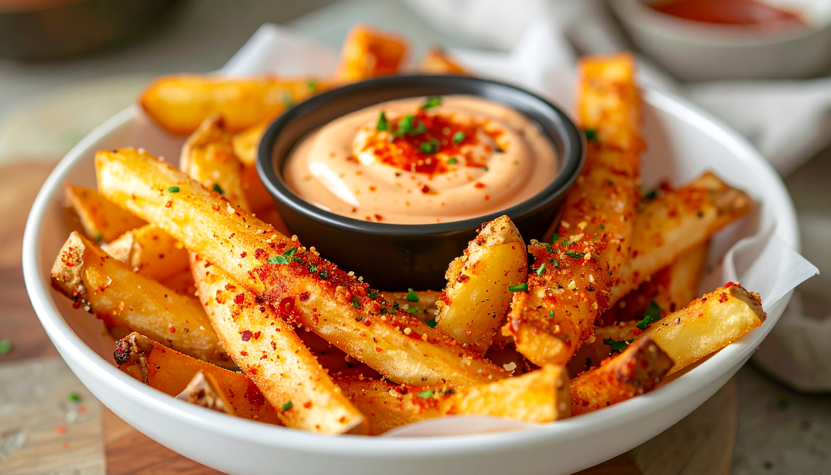 Air Fryer Crispy Spam Fries with Spicy Mayo-Sriracha Sauce