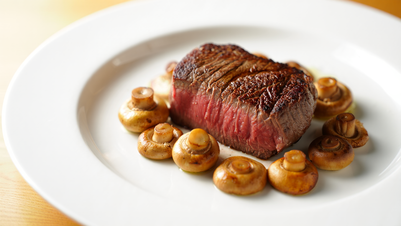Air Fryer Sirloin Steak and Mushrooms