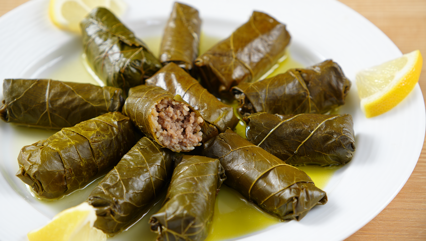 Aleppo-Style Stuffed Grape Leaves