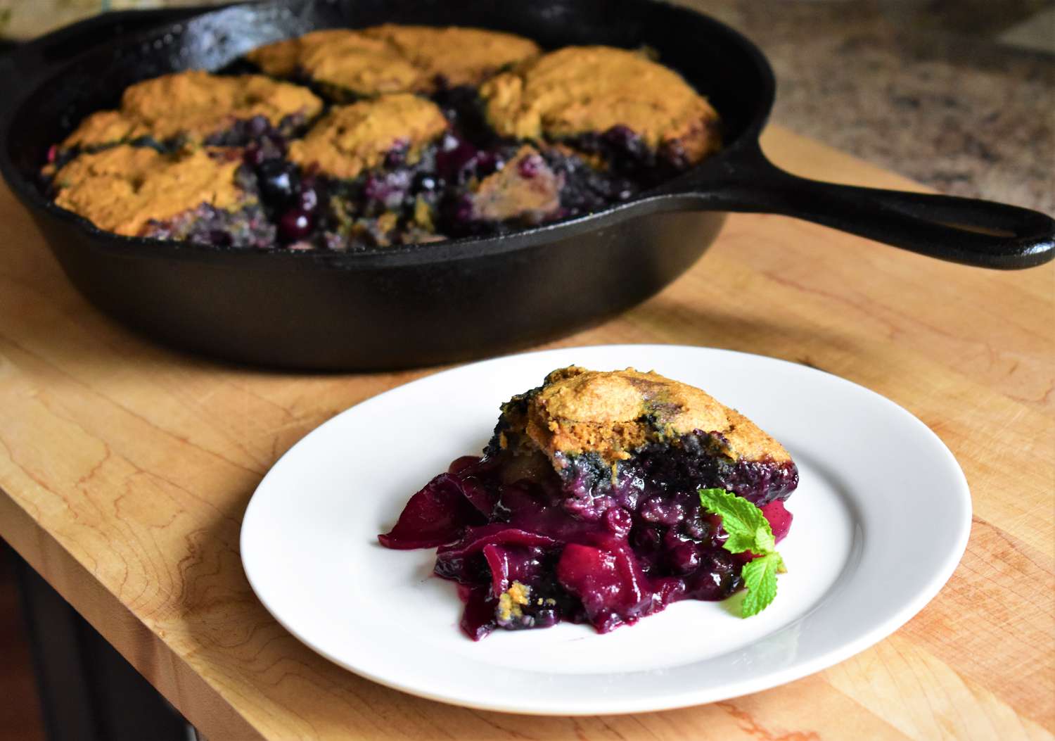 Apple and Blueberry Skillet Cobbler