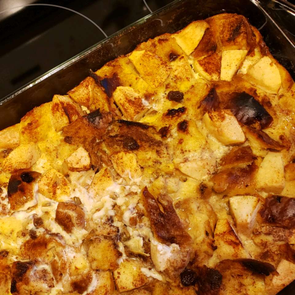 Apple Eggnog Bread Pudding