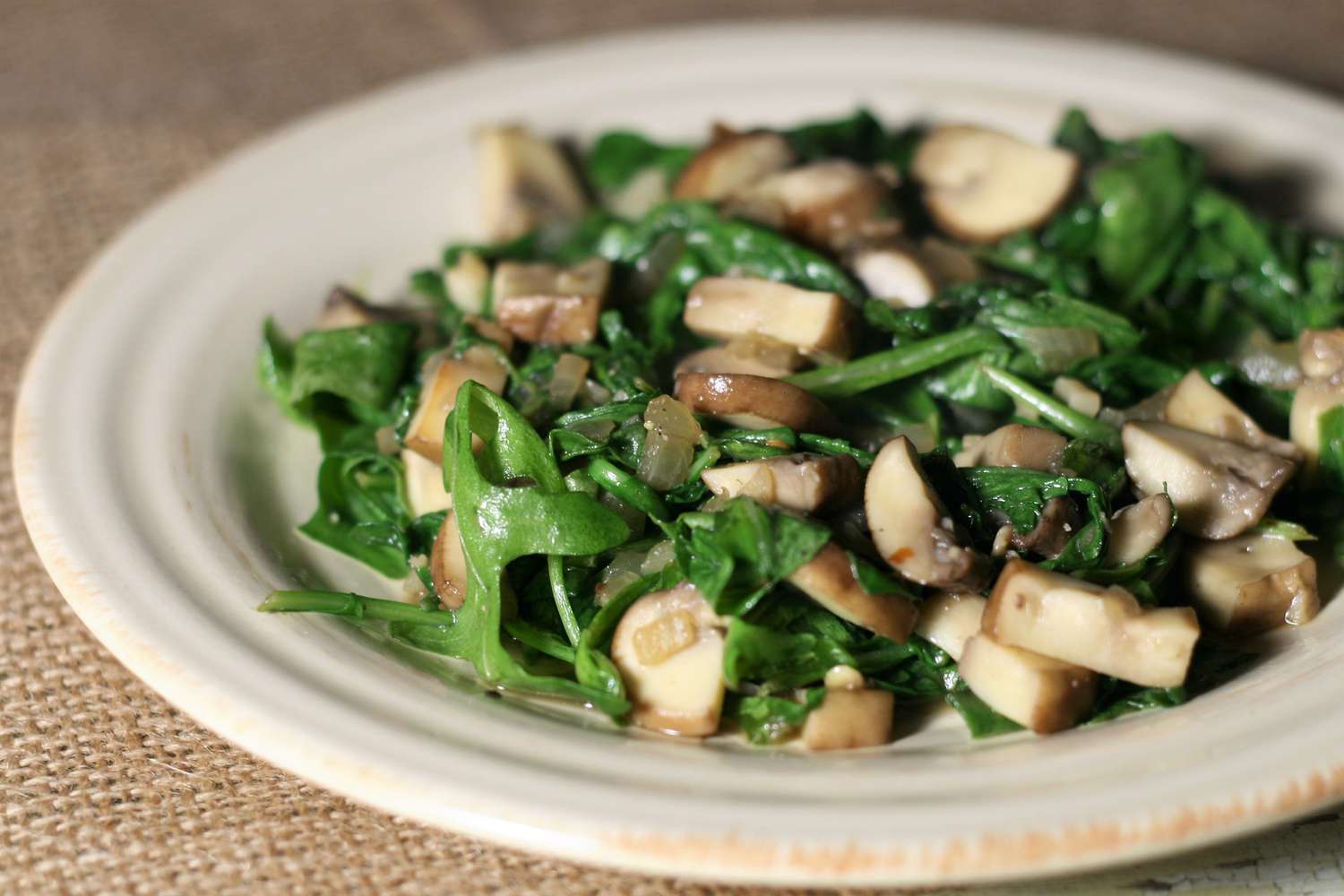 Arugula and Portobello Mushrooms