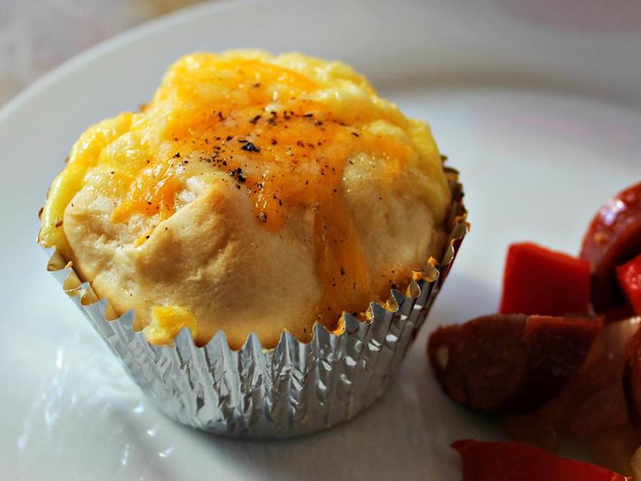 Bacon and Egg Biscuit Cups with Cheese