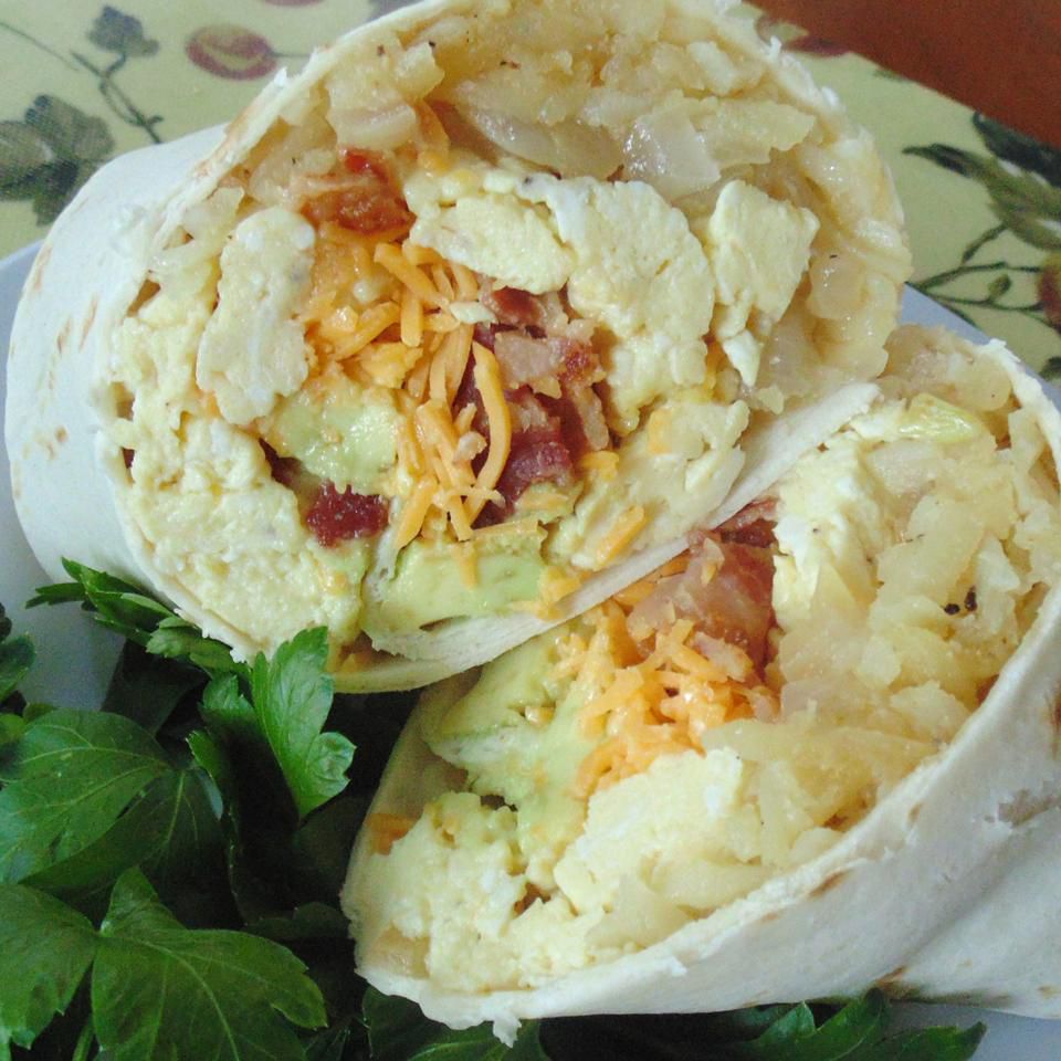 Bacon Avocado Breakfast Burritos
