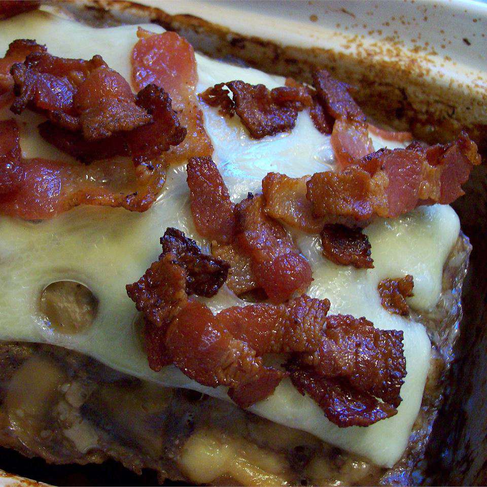 Bacon, Mushroom, and Swiss Cheese Meatloaf