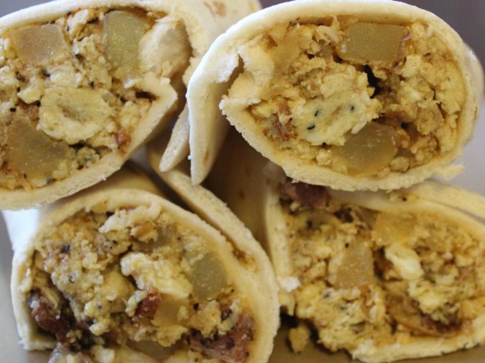 Bacon, Potato, and Egg Tacos Ole