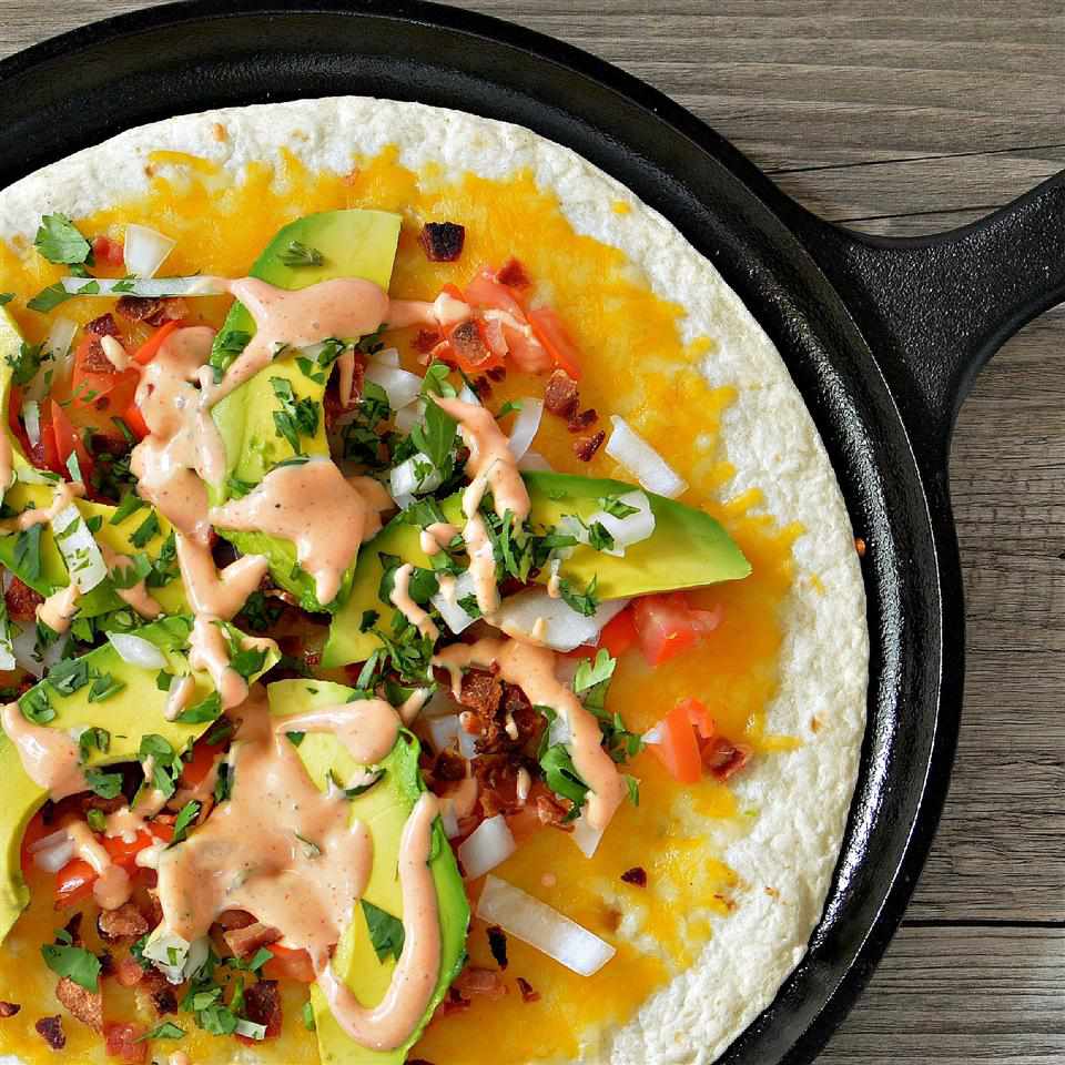 Bacon, Tomato, and Avocado Tortilla Flatbread