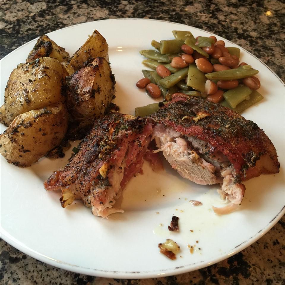 Bacon-Wrapped Roasted Chicken with Potatoes