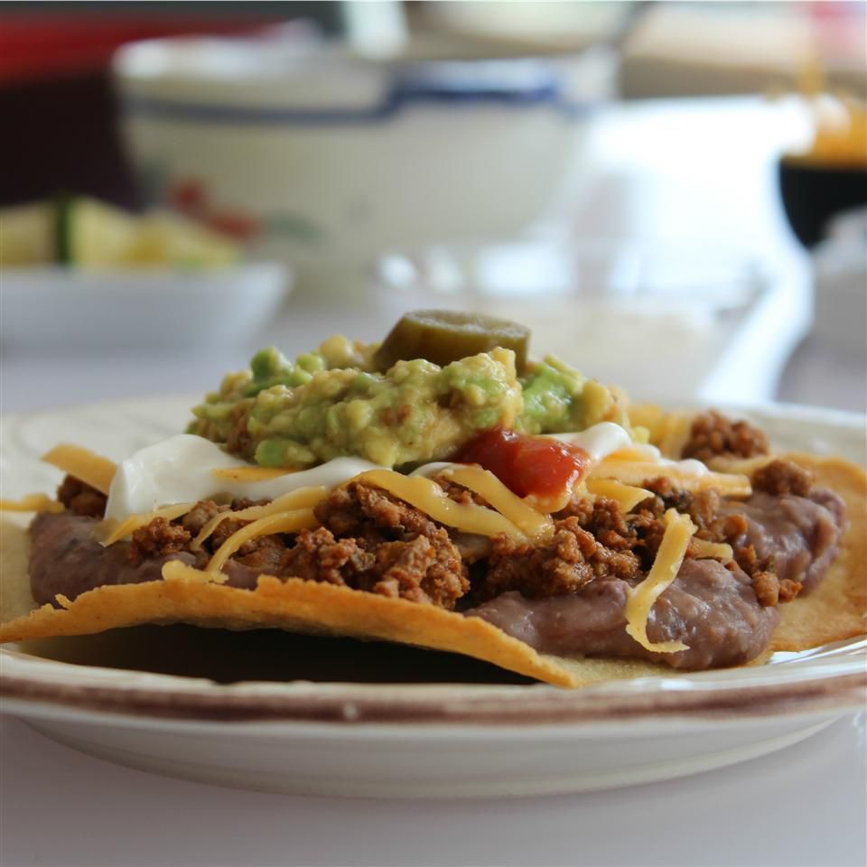 Baked Beef and Bean Tostadas