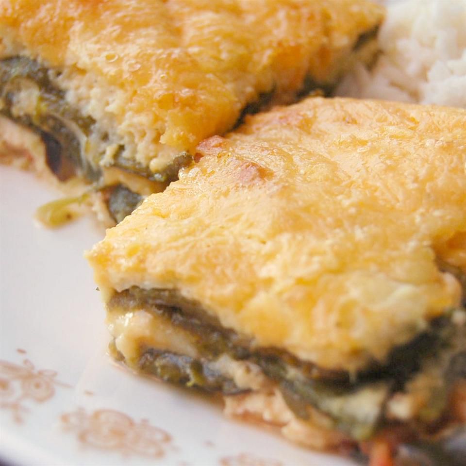 Baked Beef and Poblano Chiles Rellenos Casserole