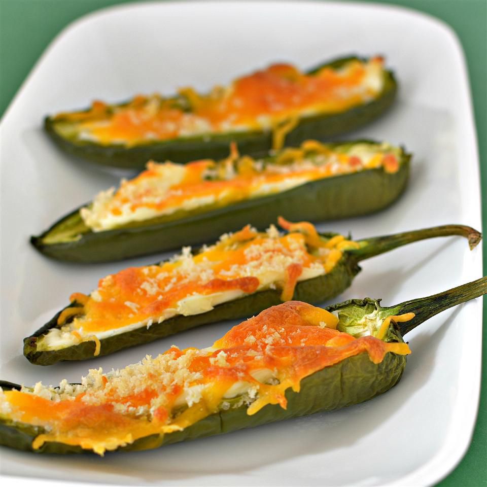 Baked Cheddar and Cream Cheese Jalapeño Poppers