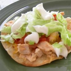 Baked Chipotle Chicken Tostadas with Lime Salsa