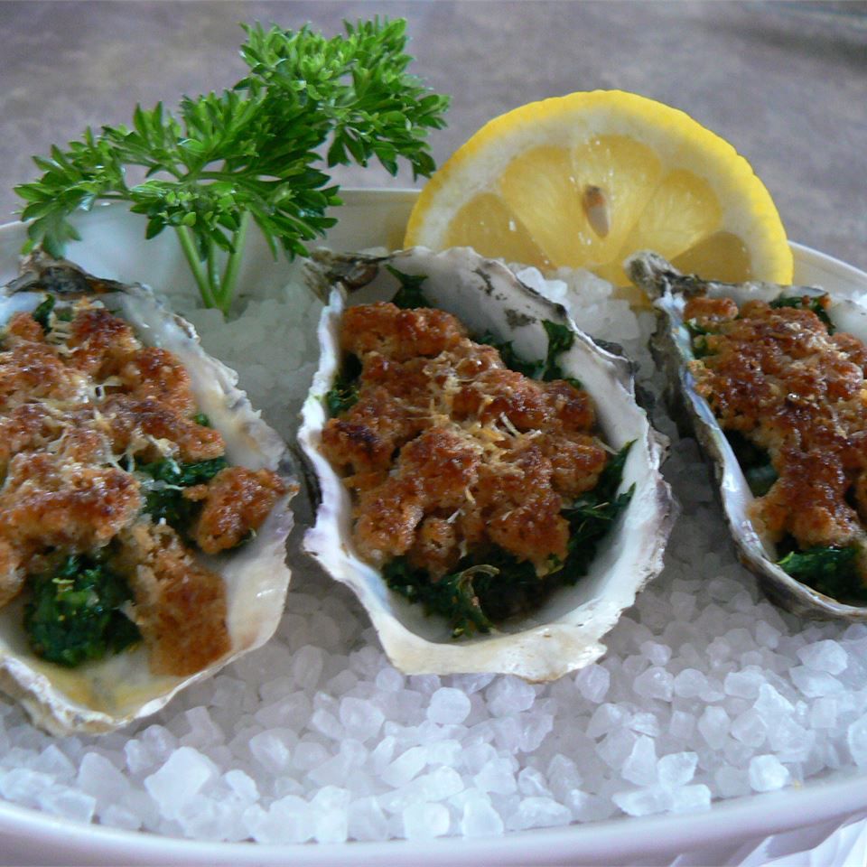 Baked Oysters with Spinach and Parmesan