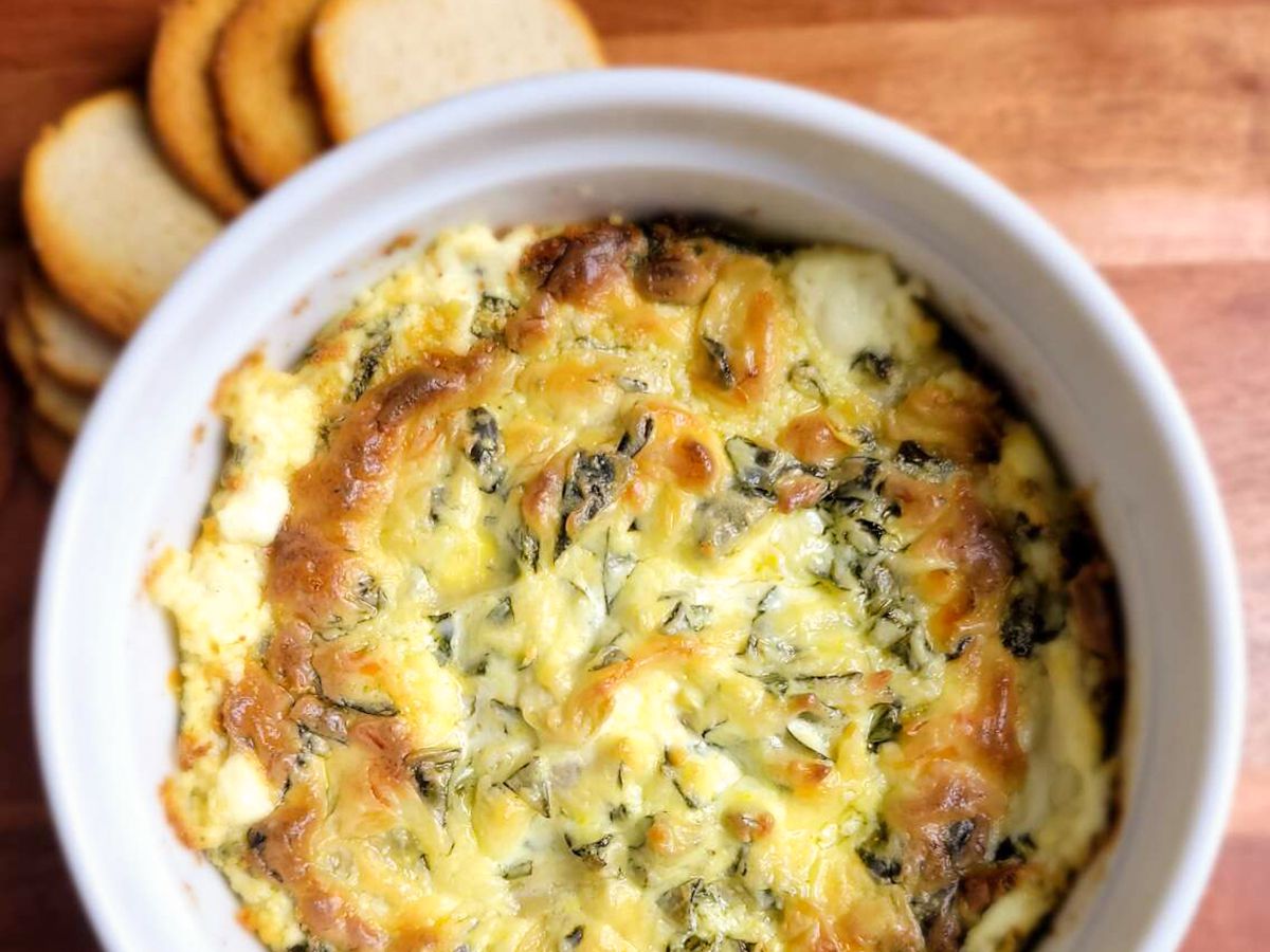 Baked Spinach-Artichoke Dip (No Mayo)