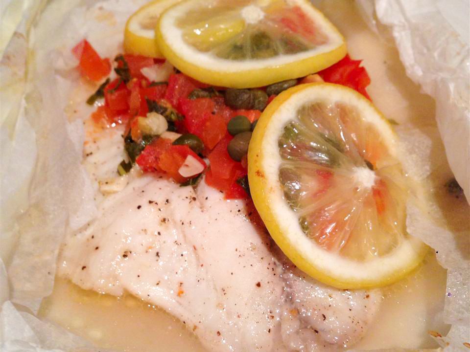 Baked Tilapia with Basil and Capers