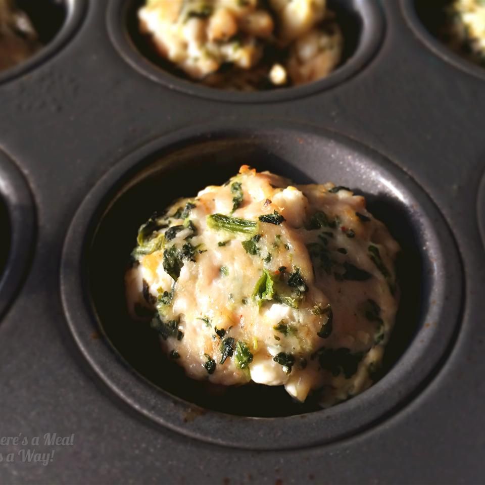 Baked Turkey Meatballs with Spinach and Feta