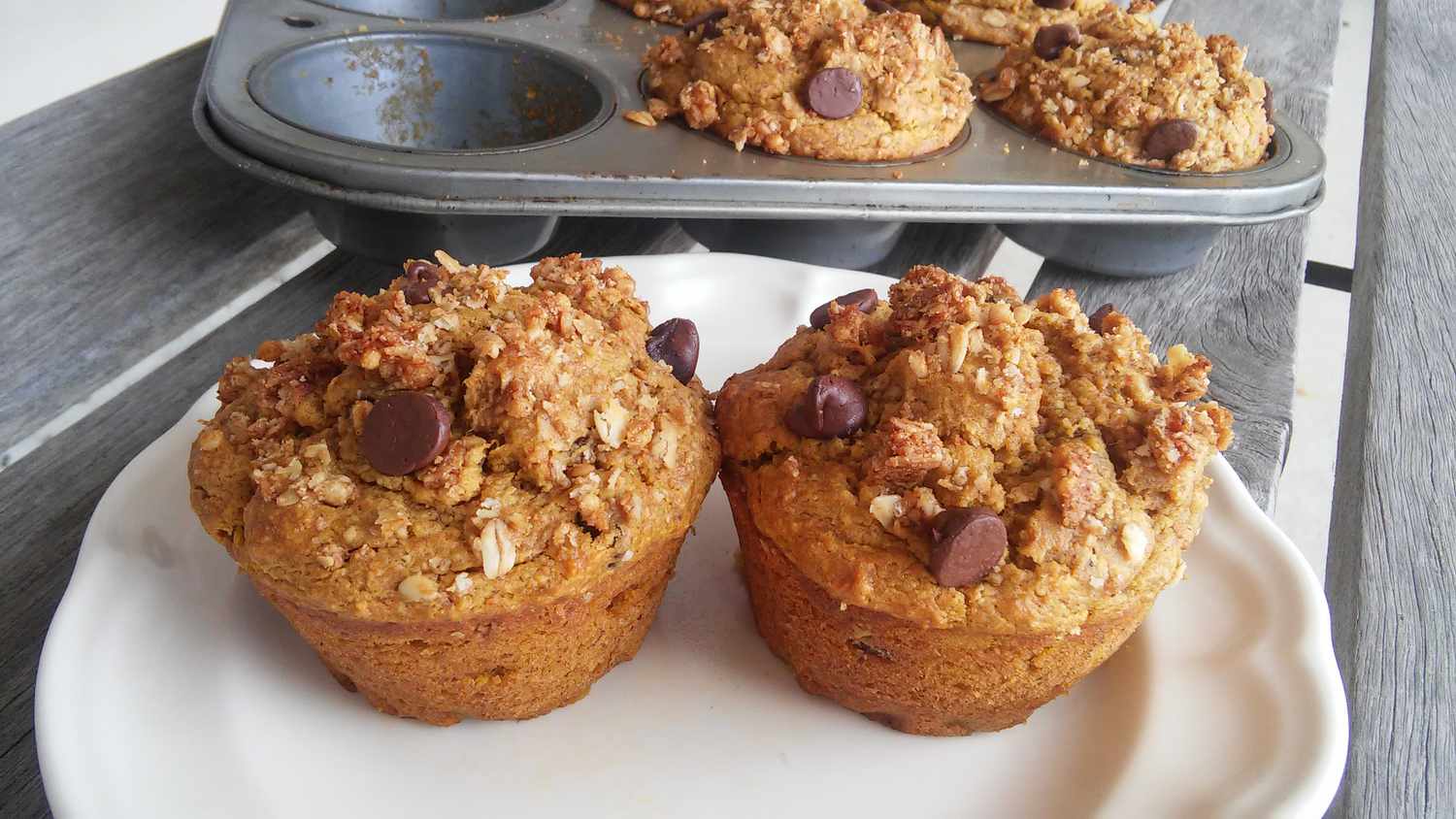 Banana Pumpkin Oat Muffins