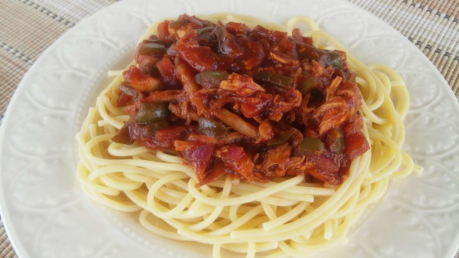 BBQ Spicy Chicken Spaghetti