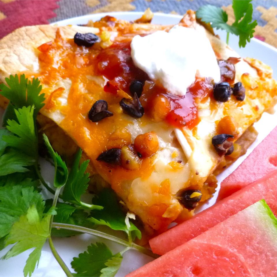 Bean and Honey Chicken Burrito Casserole