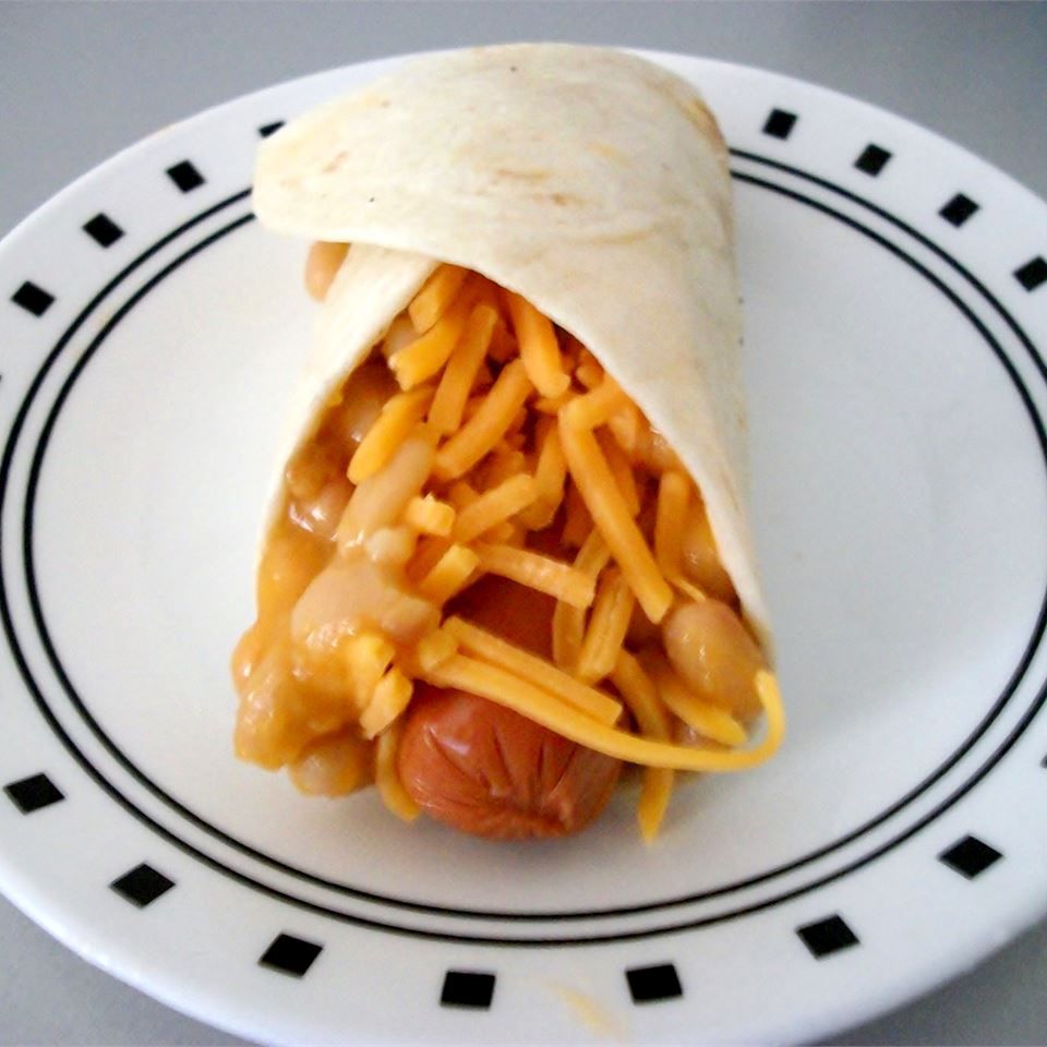 Beanie Weenie Quesadilla Wraps with Cheddar
