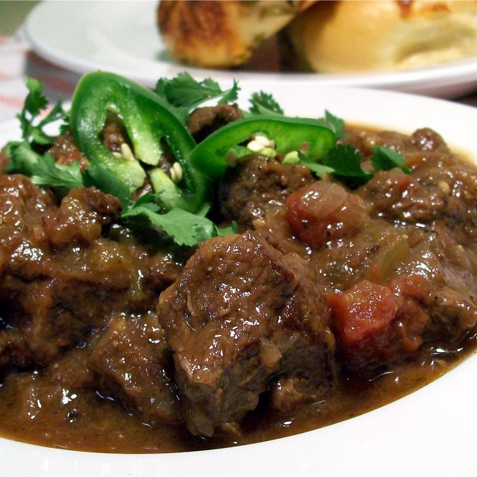 Beef and Green Chili Stew with Tomato