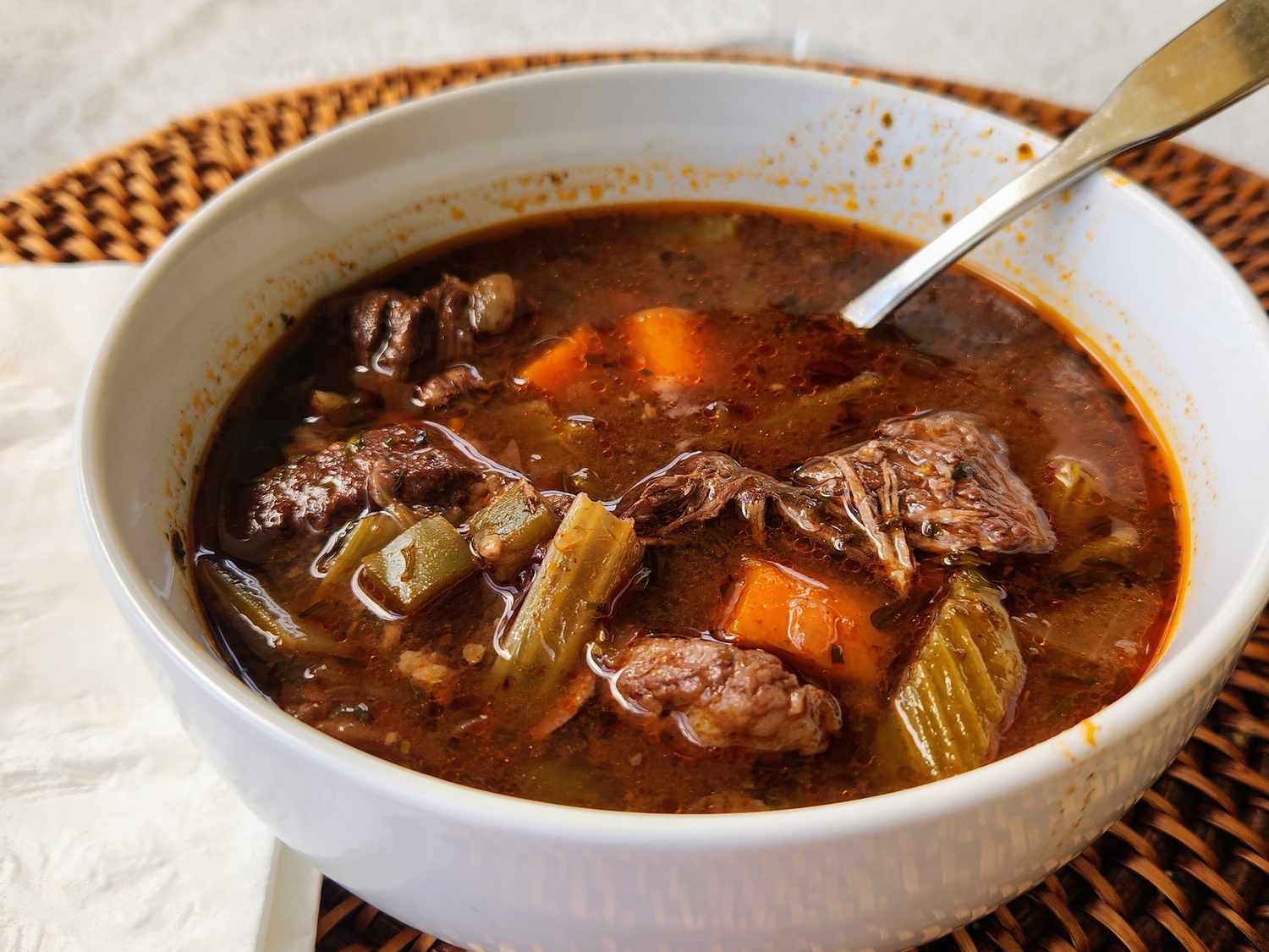 Beef and Wine Soup with Homemade Dumplings