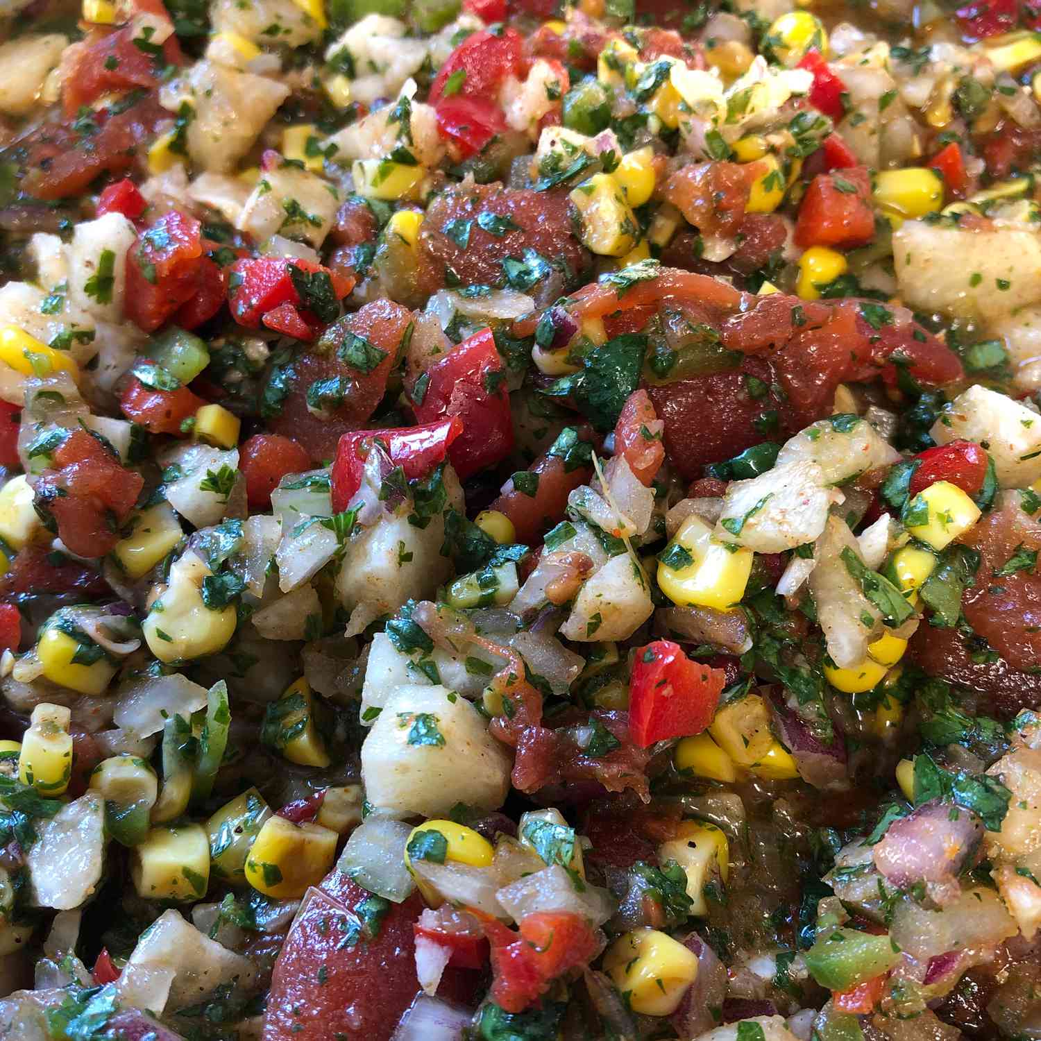Blackened Corn and Jicama Salsa