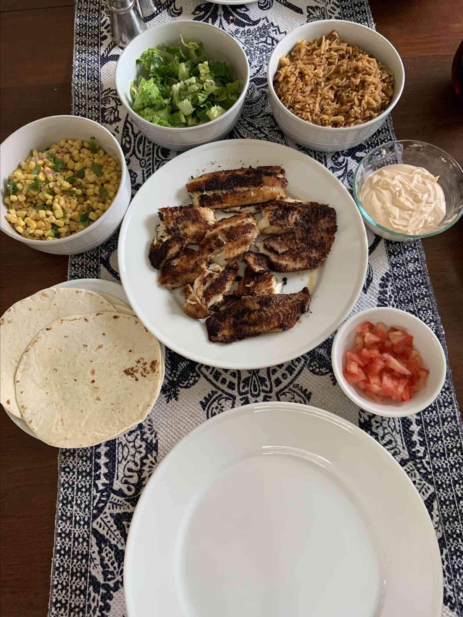 Blackened Tilapia Fish Tacos with Red Cabbage Slaw