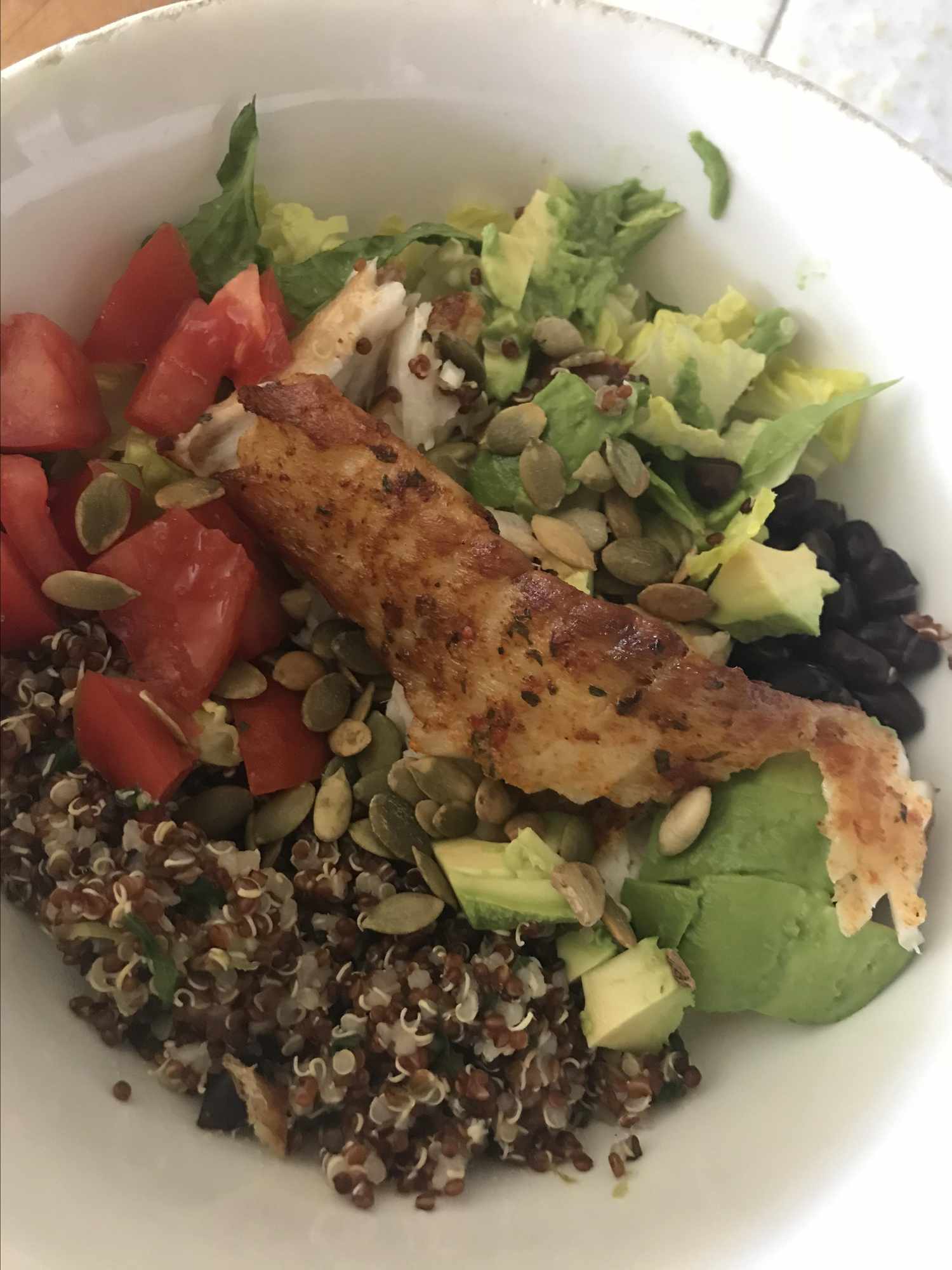 Blackened Tilapia Quinoa Bowl