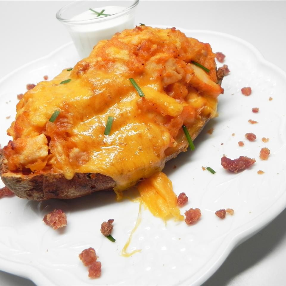 Buffalo Chicken Baked Potatoes