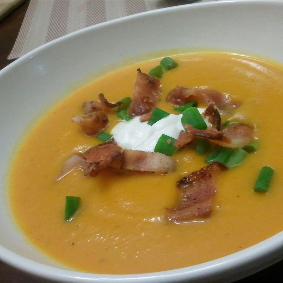 Butternut Squash Soup with Apples and Bacon