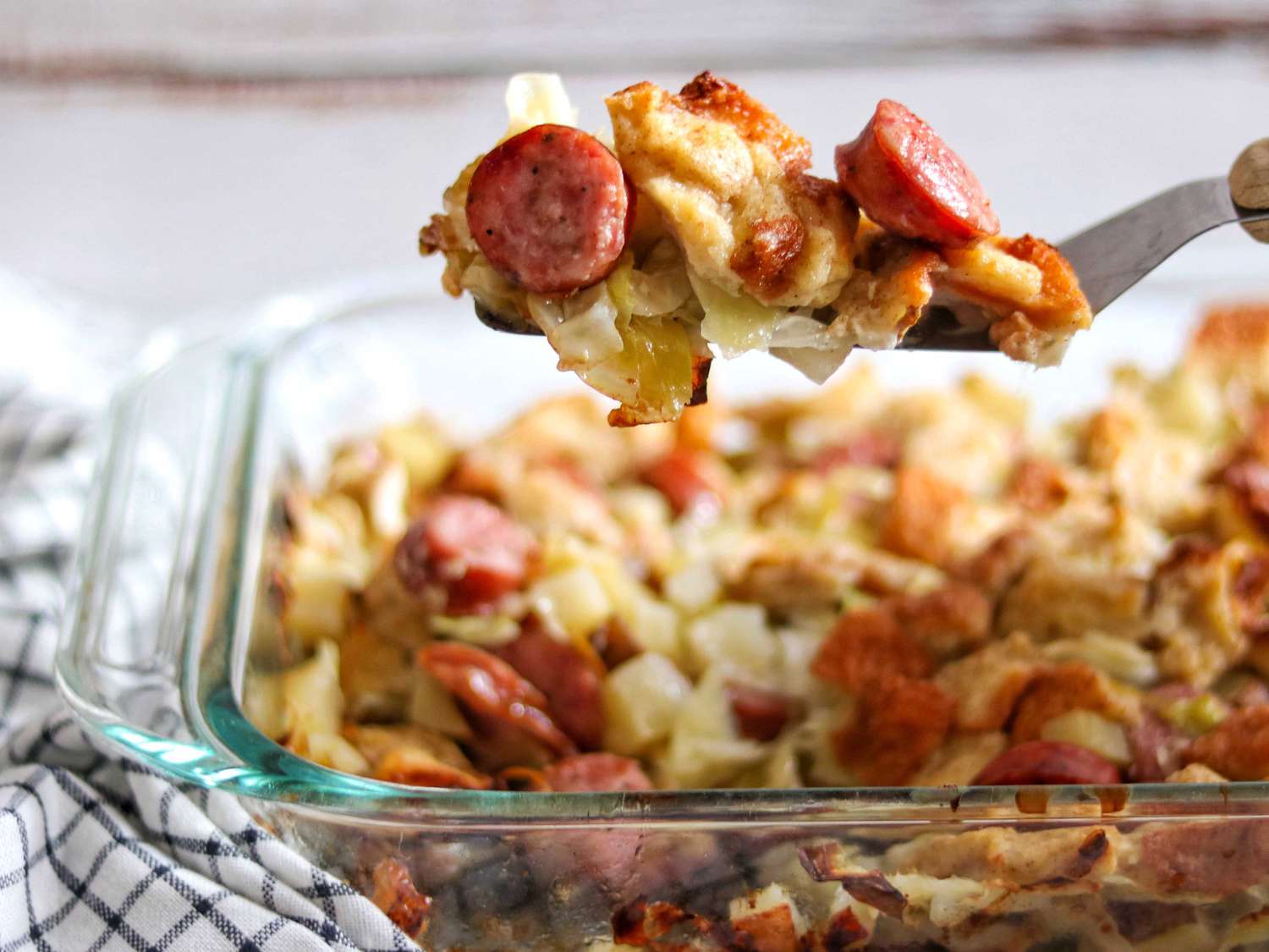 Cabbage Potato Kielbasa Casserole