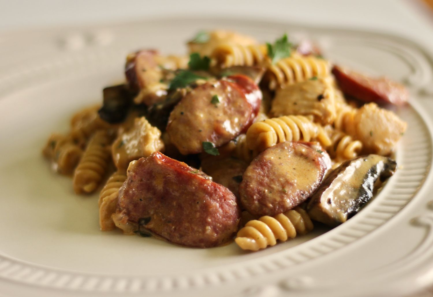 Cajun Chicken and Sausage Alfredo