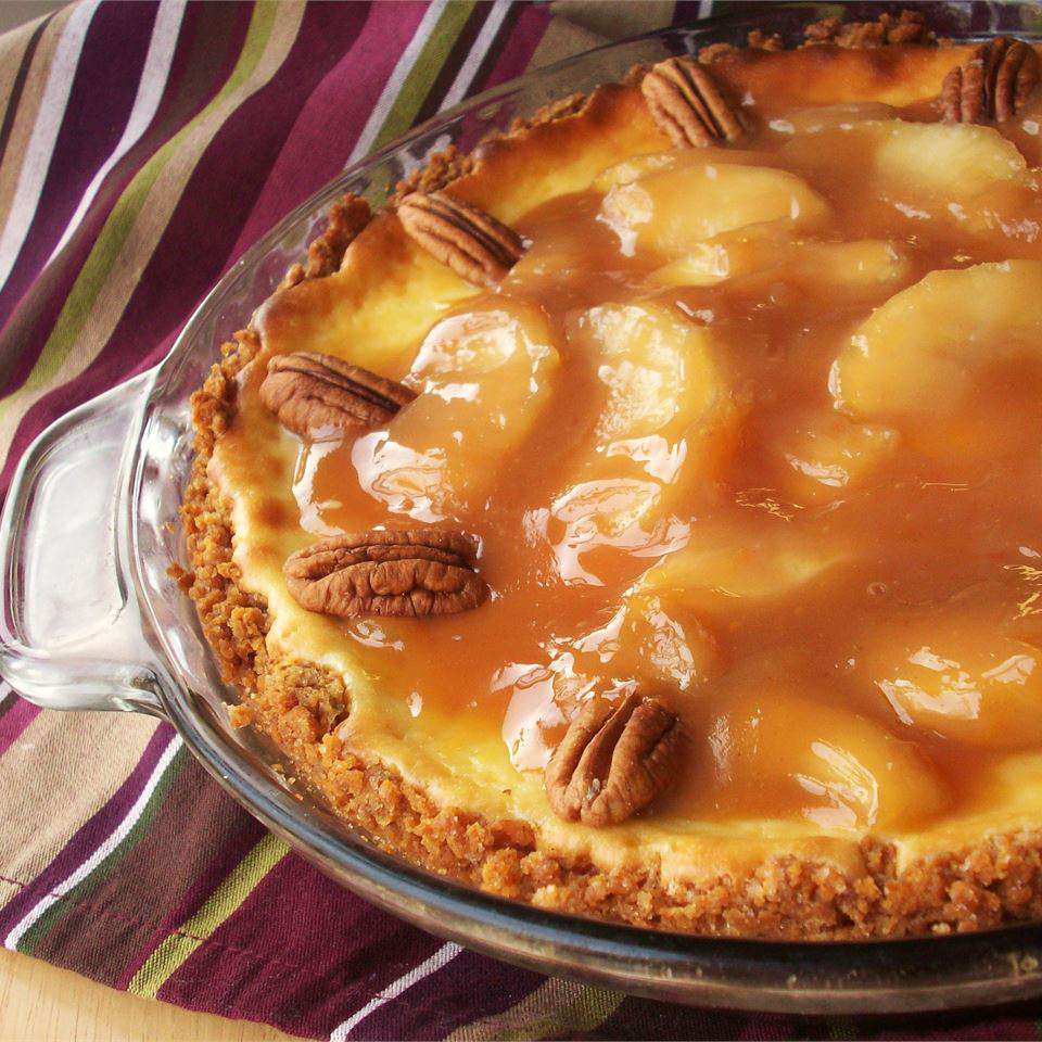 Caramel Apple Cheesecake with Pecans