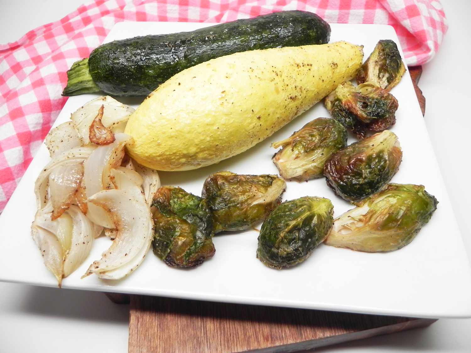 Caramelized Roasted Squash and Brussels Sprouts