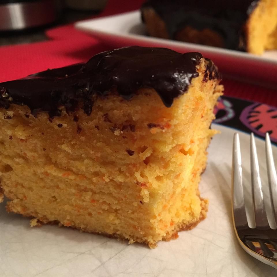 Carrot Cake with Chocolate Sauce