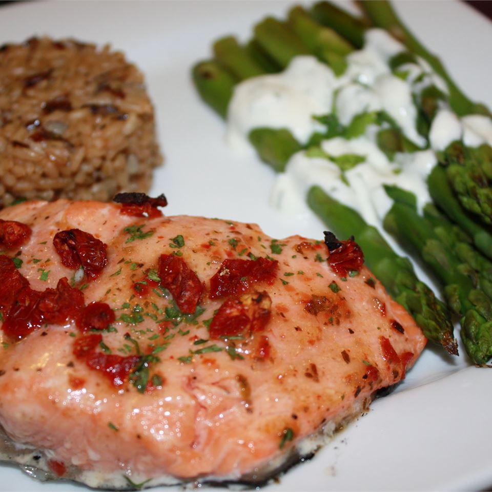 Cedar Plank Sun-Dried Tomato Salmon