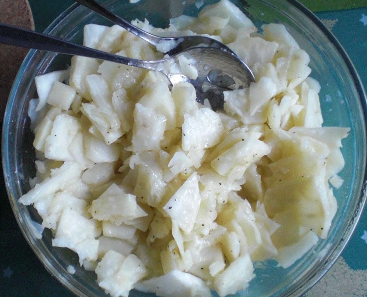 Celeriac Salad with Caramelized Onion