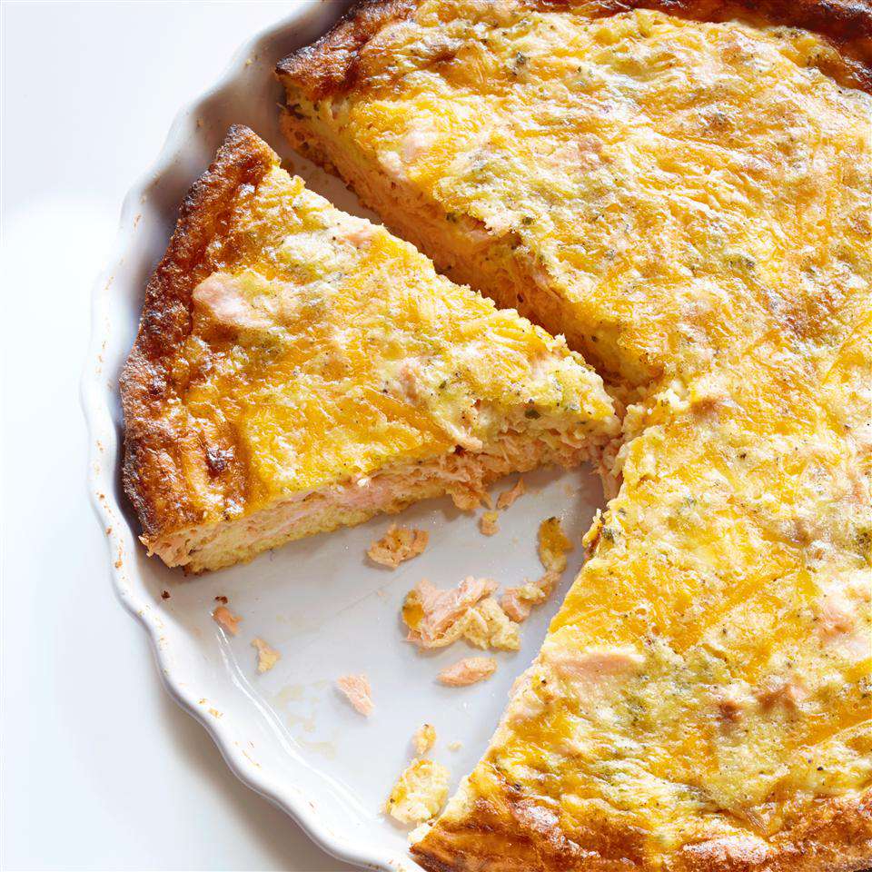 Cheddar Salmon Quiche