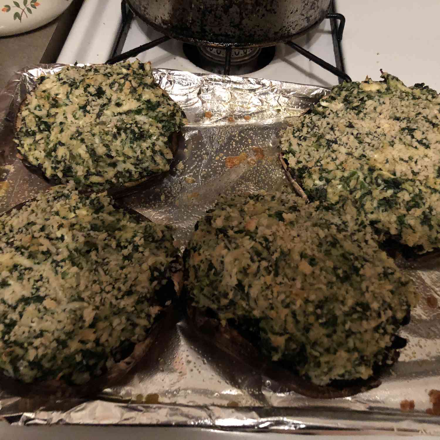 Cheese and Crab Stuffed Portobello Caps