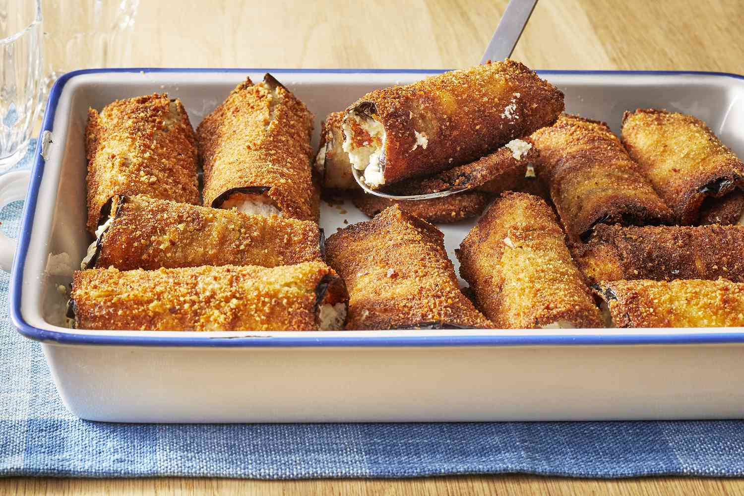 Cheese Stuffed Eggplant Rolls