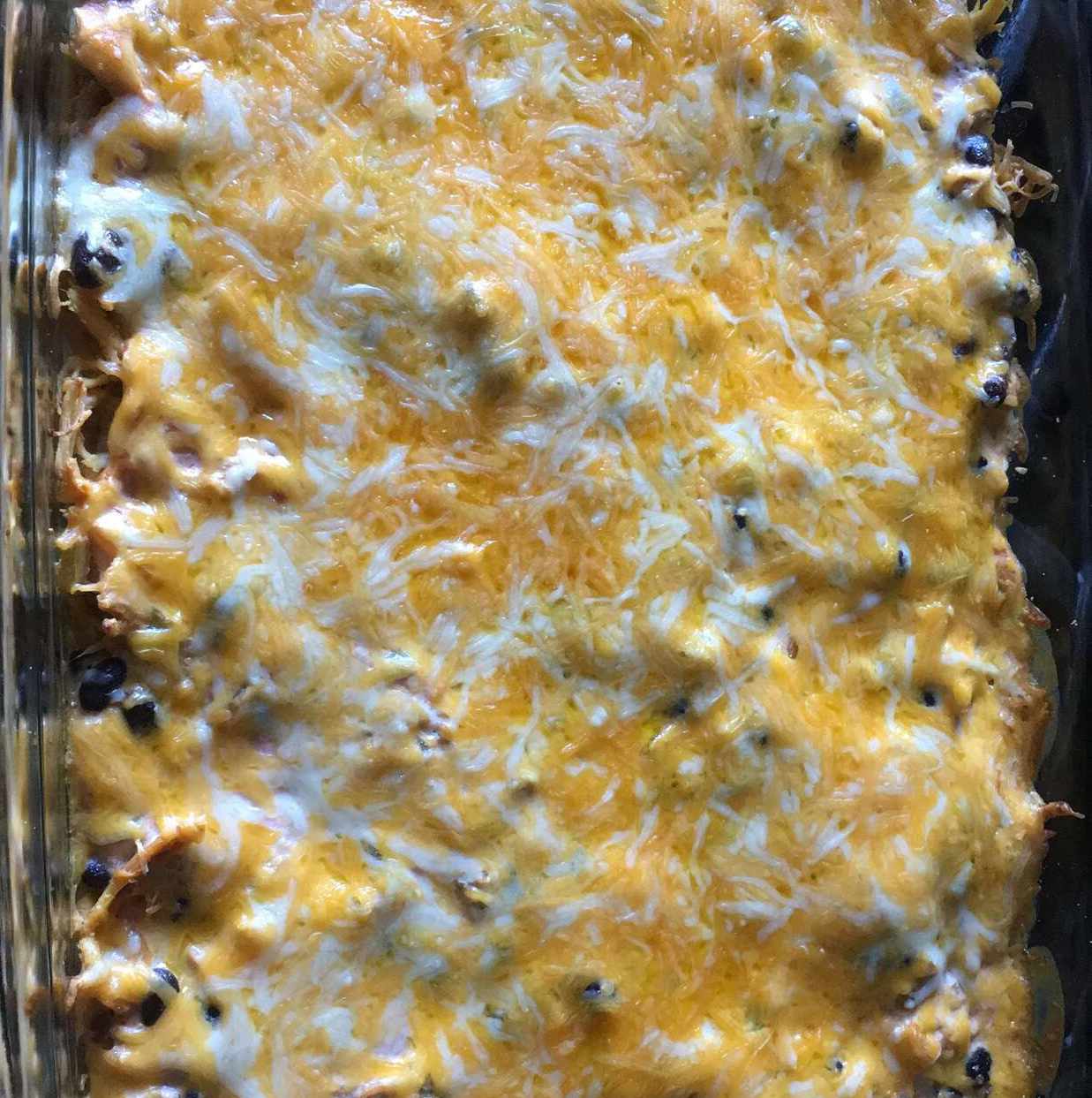 Cheesy Chicken Enchilada Bake