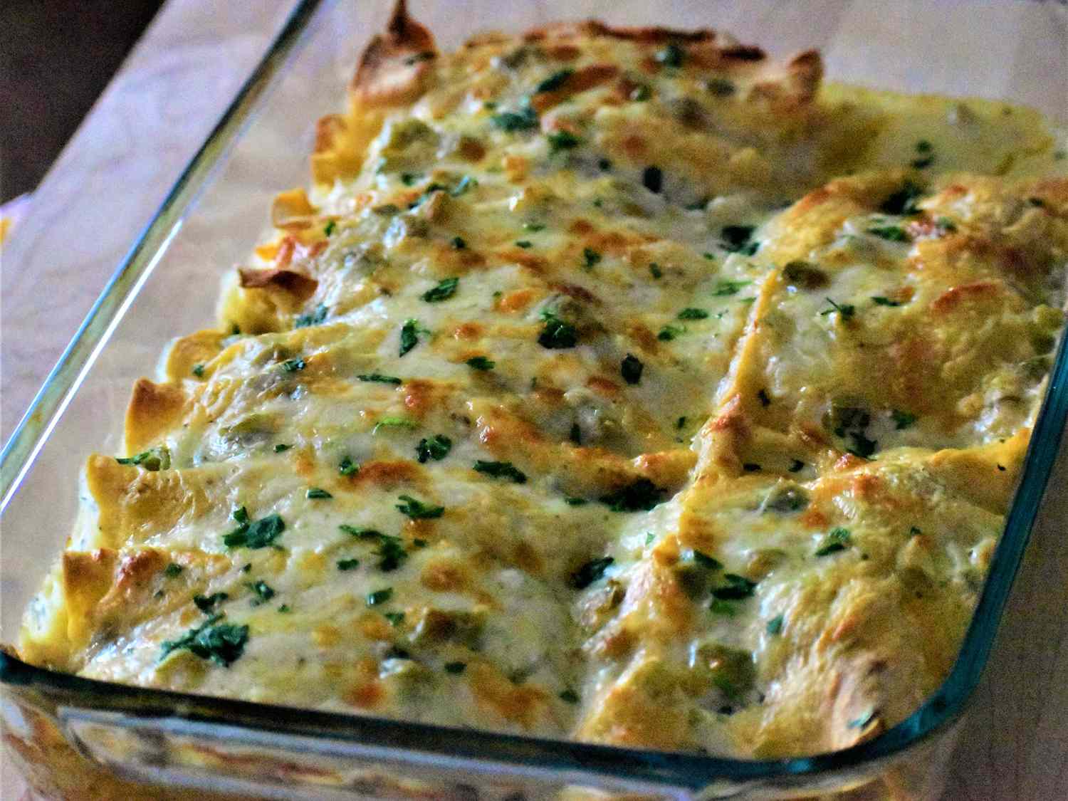 Cheesy Chicken Enchiladas with Salsa Verde