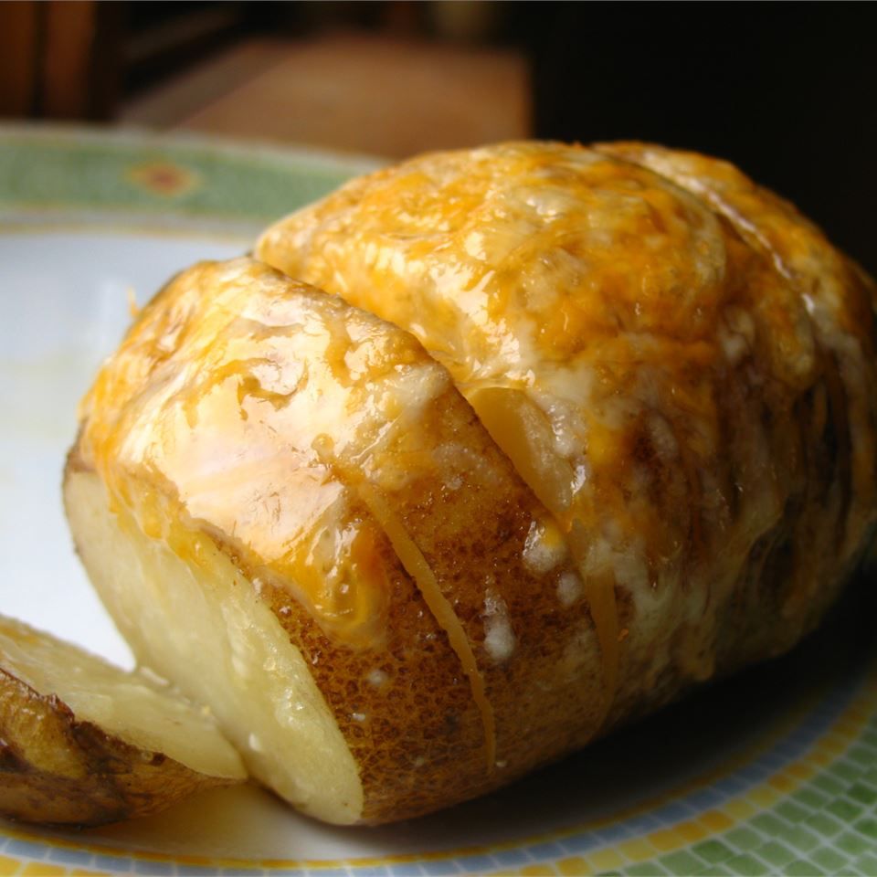 Cheesy Hasselback Baked Potatoes